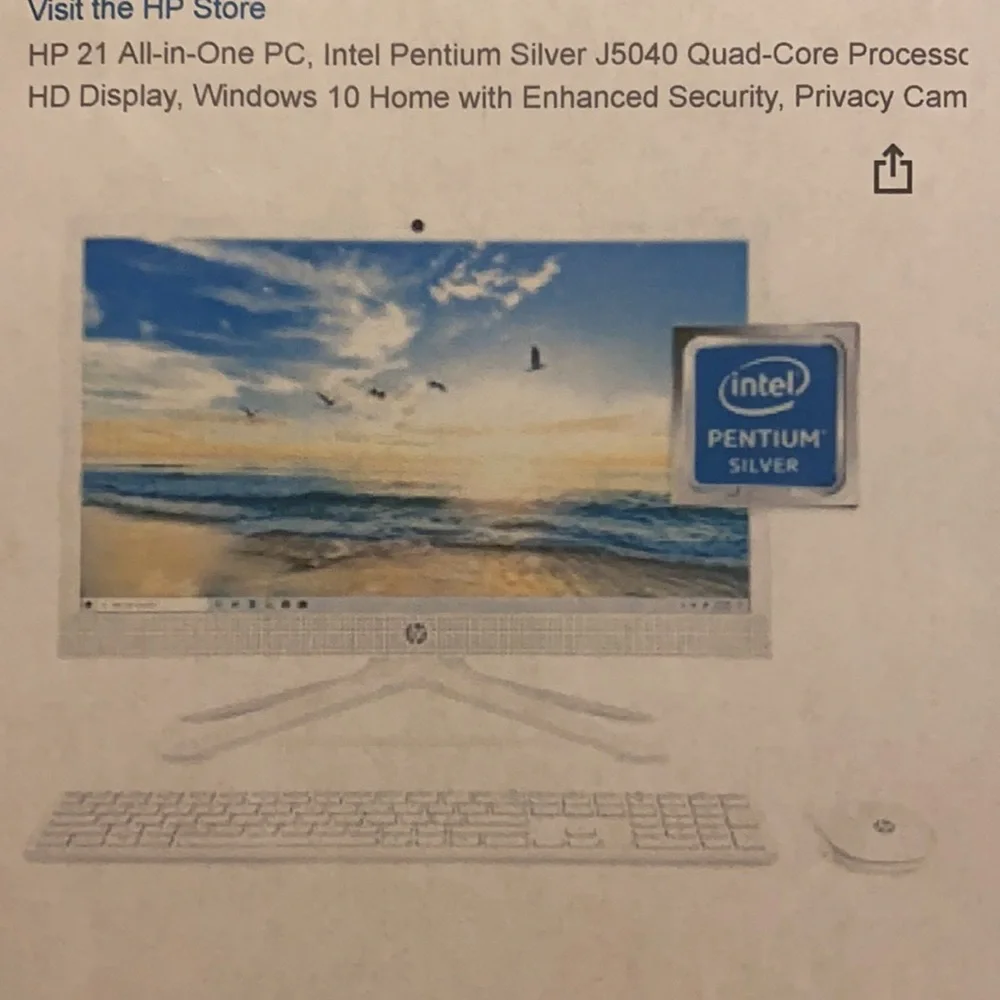 HP 21 all in one PC intel pentium silver J5040 quad core processor